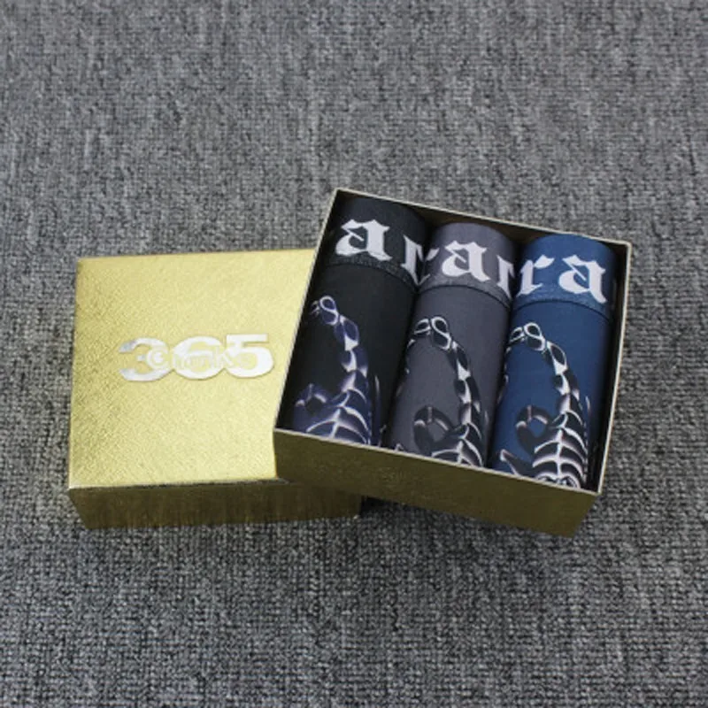 New Boxers Men Sexy 3 Pcs Mesh Ice Silk Breathable Male Underwear Knitting U Convex Design Gift For Man