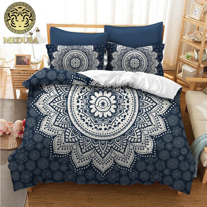 Медуза бохо мандала король королева полный пододеяльник двойной набор хит