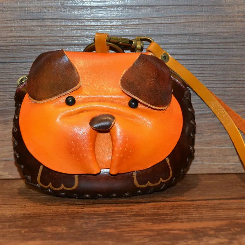 Hand Made святого валентина Подарок Для Мужчин Кожа Коровы Форма Мультфильм Щенок