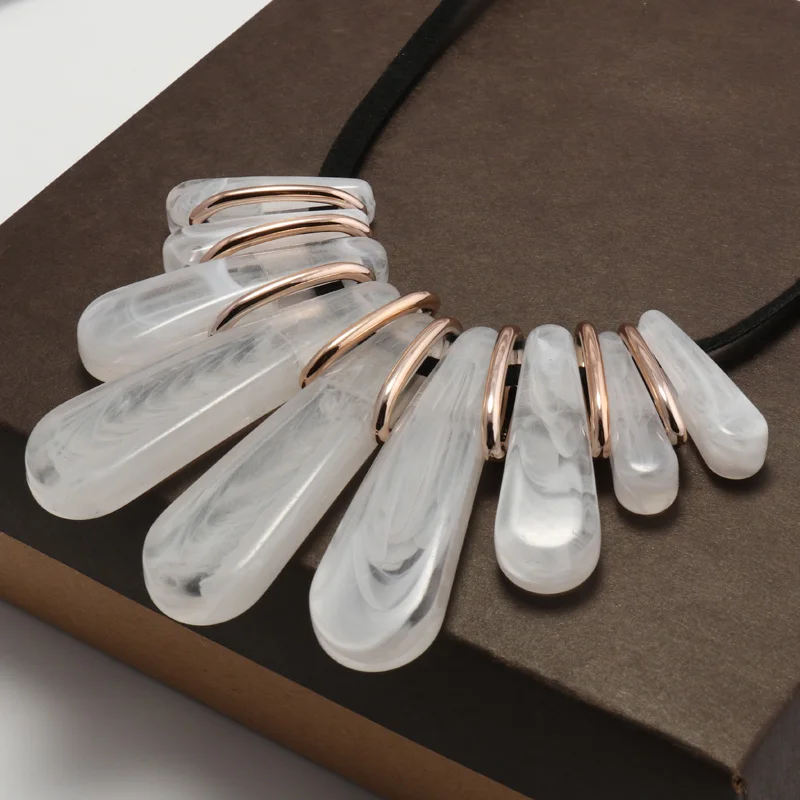 Seblasy 3 цвета Новые Яркие ювелирные изделия черная кожаная цепочка геометрический