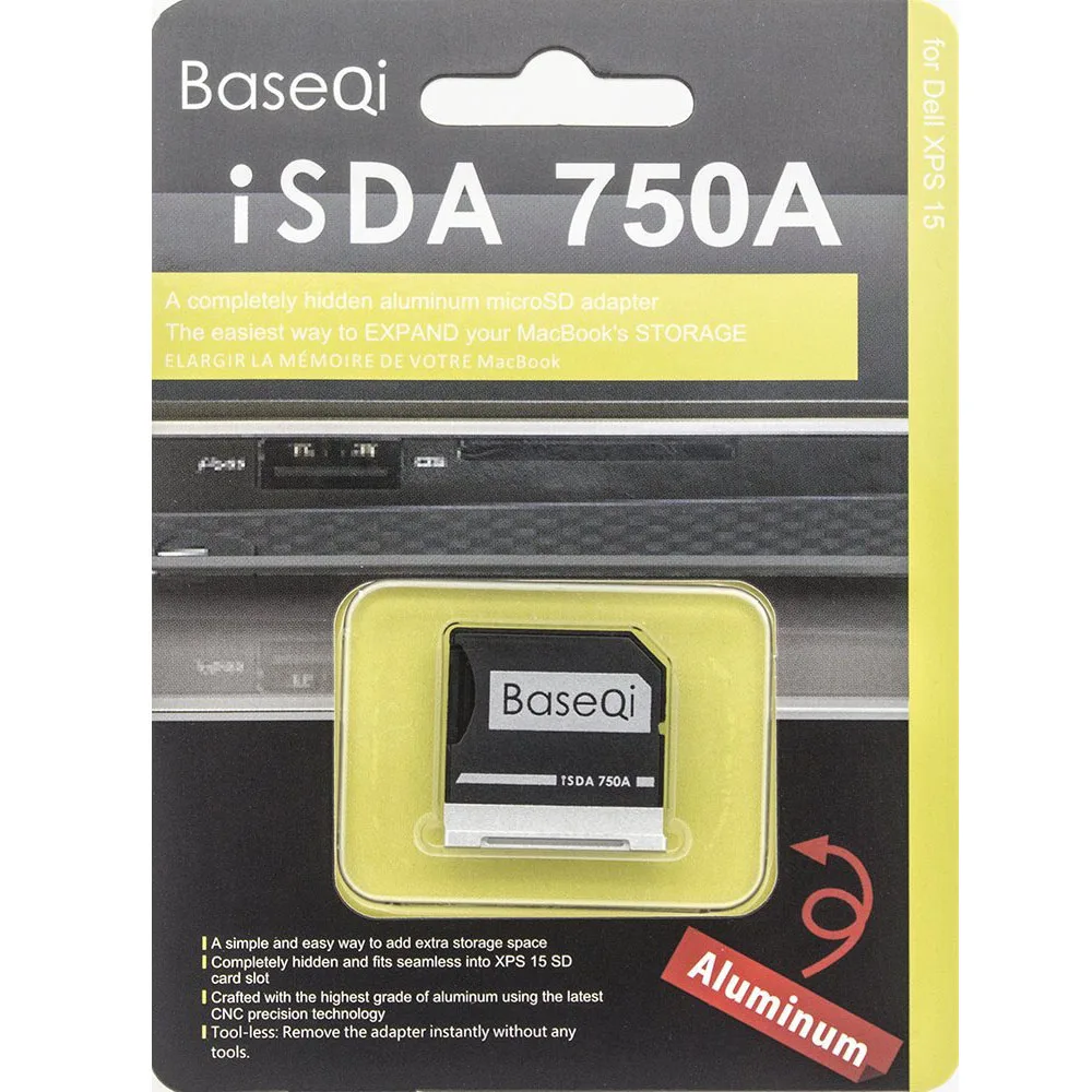 Алюминиевое устройство для считывания карт памяти Micro SD/TF от BaseQi SD Dell XPS 13 дюймов и