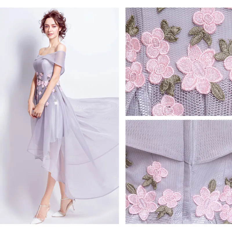 Платье для выпускного вечера с вырезом лодочкой и цветами|prom dresses 2017|low prom dressesprom |