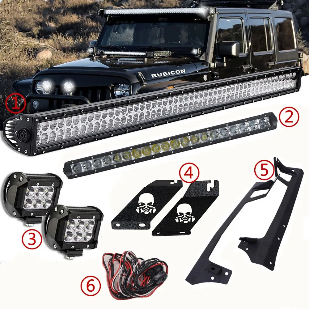 Аксессуары Wrangler 52 &quot300 Вт светодиодная световая панель + 18 точесветильник 22 дюйма