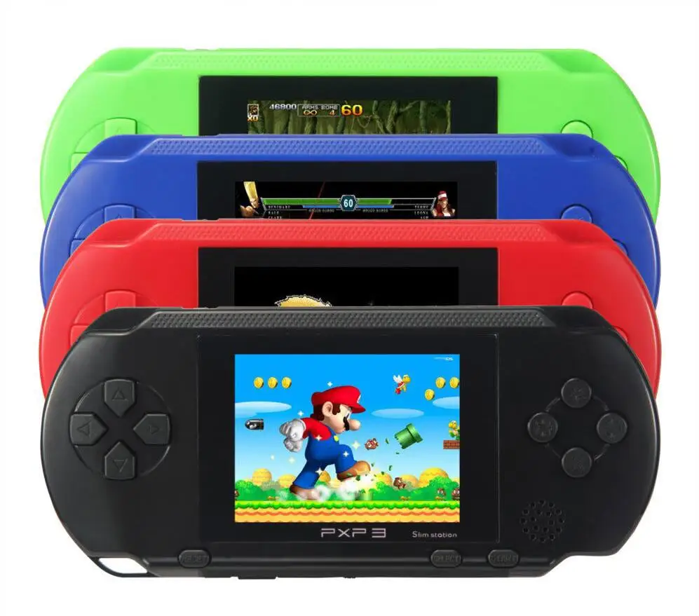 16 Bit PXP3 Handheld Game Player Retro Video Console with AV Cable Support TV-out 2 Cards PXP 3 Slim Station | Электроника