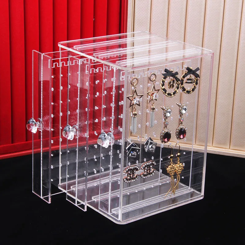 Популярная акриловая многослойная коробка для хранения ювелирных изделий ушей