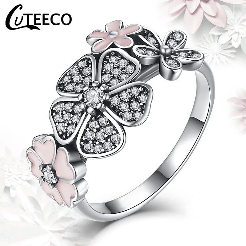 CUTEECO серебристый цвет прозрачный CZ обручальное кольцо для женщин подходит бренд кольца горячая Распродажа ювелирное обручальное кольцо дропшиппинг