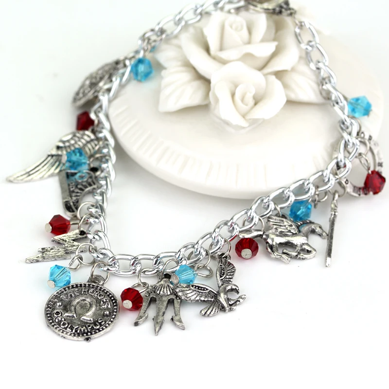 

Fashion Percy Jackson Bracelet Crystal beads Pendent charm Bracelet Simple Vintage Hand catenary Bracelets For Women