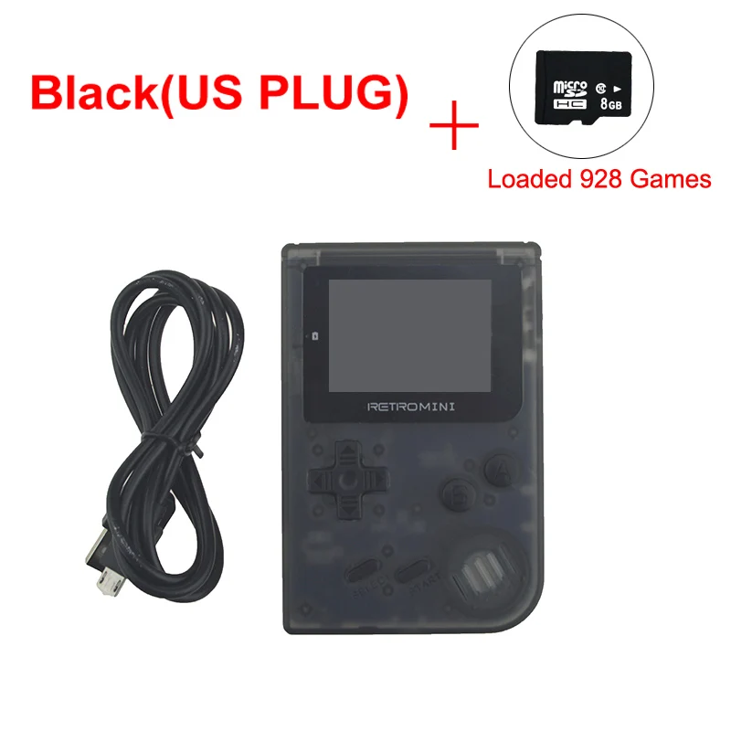 WithTF Card Black US Мини игровая консоль ретро портативные игровые плееры 32 бит портативные встроенные 968 классические игры для детского подарка - Цвет: WithTF Card Black US