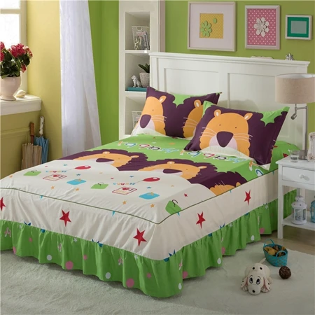 Fitted Sheet5 Гофрированная принцесса простыня мультфильм животных Хлопок Покрывала кровать юбка плотная простыня для детей Твин Полный queen King размер покрывало - Цвет: Fitted Sheet5