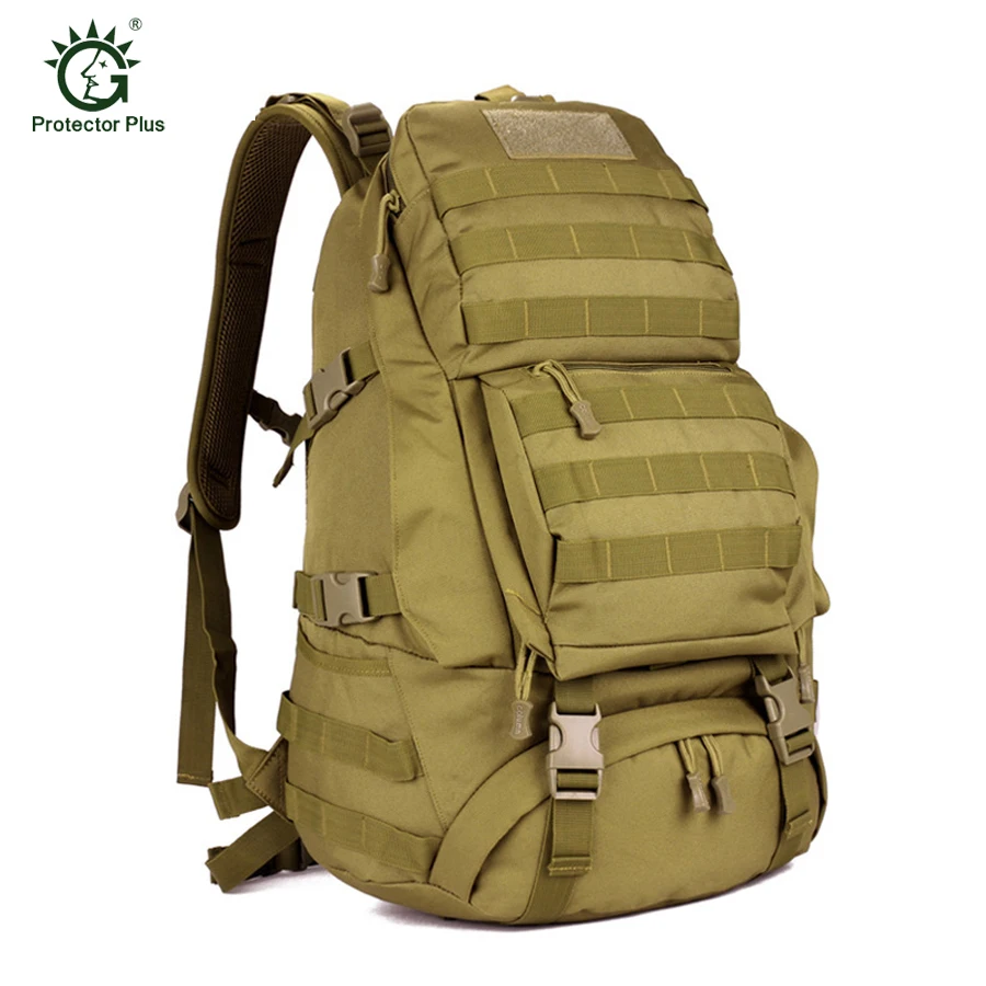 Kopen Mannen Vrouwen Unisex Outdoor Militaire Tactische Grote Rugzak Wandelen Bag Rugzak 45L MOLLE Tactical Army Ergonomische Grote Knapzak Tas