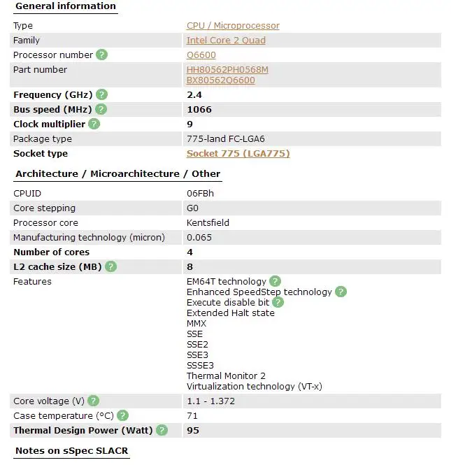 Процессор Intel Core2 Quad Q6600 CPU 95 Вт(8 Мб кэш-памяти, 2,40 ГГц, 1066 МГц FSB) настольный процессор SLACR GO LGA775