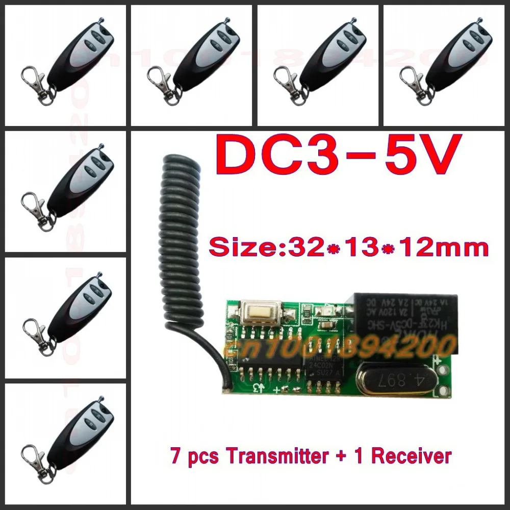 3 в 7 В 5 РЧ пульт дистанционного управления Переключатель Мини приемник + мини