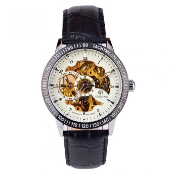 Selling new JUNMING luxury of CTT hollow out mechanical watch fashion men's leather the man best gift relogio | Наручные часы