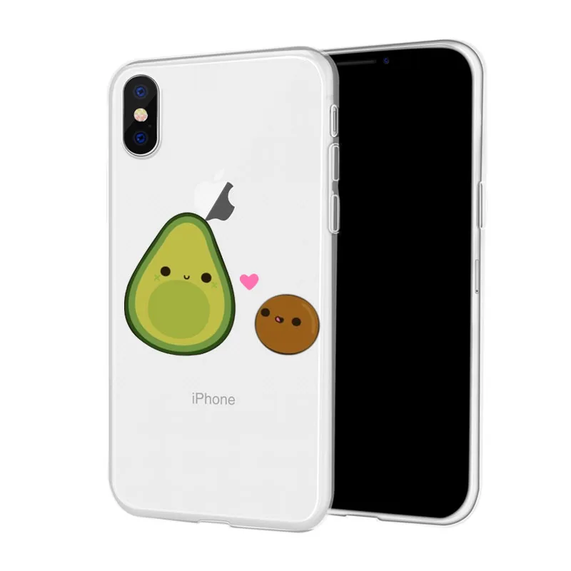 DIFFRBEAUTY чехол для телефона, чехол для iPhone 11 Pro XR 6 6S Plus X 5 SE Plus, милый прозрачный чехол для телефона с фруктами авокадо для iPhone 8 7 Plus - Цвет: A201783