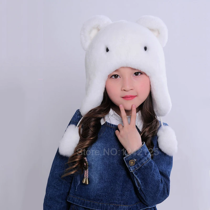 Шапка для маленьких мальчиков и девочек сезон осень-зима Настоящий мех кролика