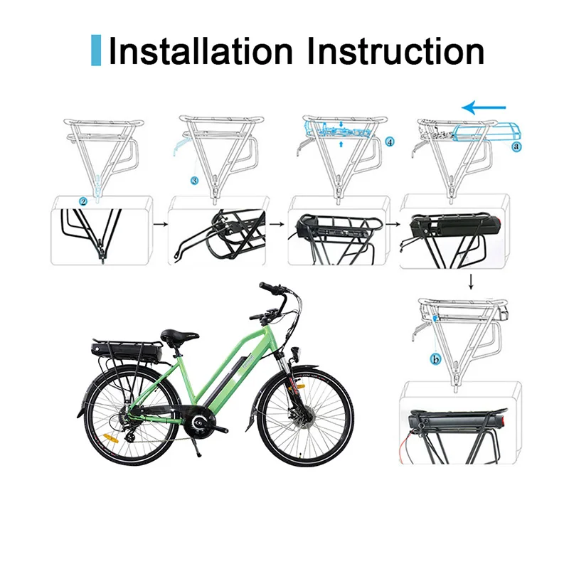 Электрический велосипед eBike 48V 52V 250 w-1000 w 48V 21AH с задней батареей Bafang BBS01 BBS02