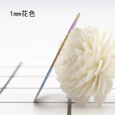 1mm Flower Смешанные 17 цветов, 1 шт, 1 мм, 2 мм, 3 мм, блестящая Смешанная цветная лента в рулонах, линия для украшения ногтей, стикер для самостоятельного дизайна ногтей, полосовая лента - Цвет: 1mm Flower