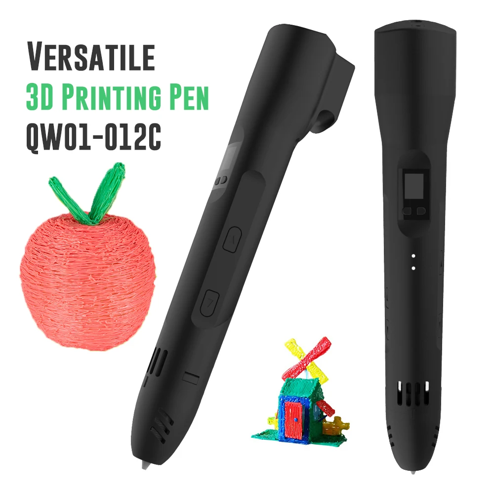 QCREATE QW01-012C универсальная 3D Ручка PLA PCL двойной режим ЖК-дисплей регулируемая температура нагрева и скорость с бесплатной 10 м нити