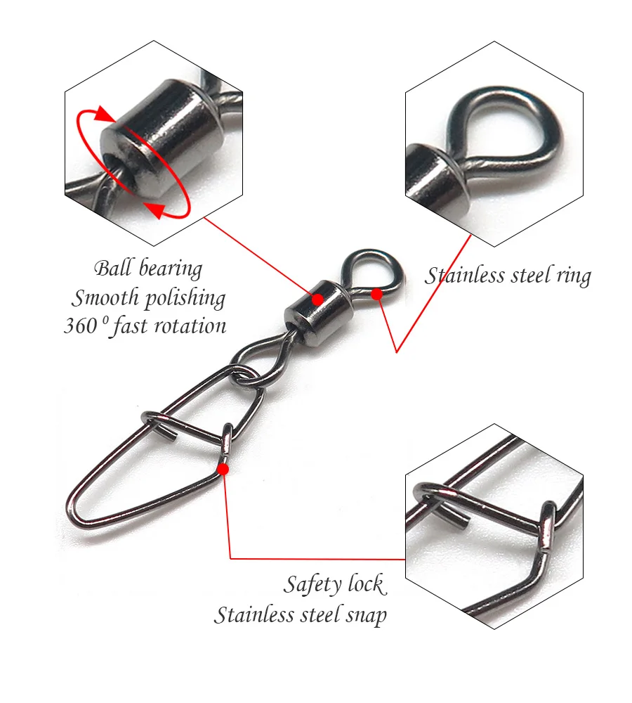 50 шт. рыболовный Вертлюг из нержавеющей стали|swivel ball bearing|swivel bearingswivels fishing |