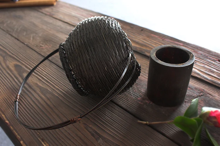 Ваза-корзина для цветов в японском стиле из бамбука | Дом и сад