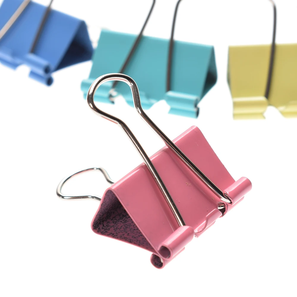 10 шт. офисный Цвет Фул металла связующего скрепки для бумаги зажим с фокусным