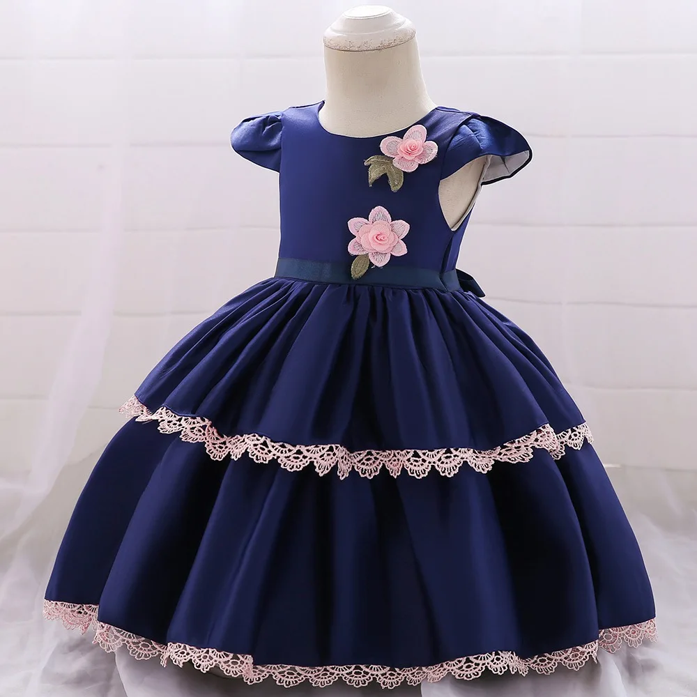 Children Girls Dress Kids BabyToddler Princess Infant Birthday Party Flower Lace Ball Gown Baby Dresses Vestidos 0-2T S9050 | Детская