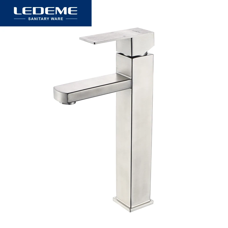 Смеситель для раковины LEDEME L71133 из нержавеющей стали с высокой ножкой ванной