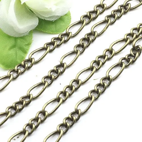 Free shipping!!!!50M/ DIY jewelry findings-Bronze Color Link Chains Findings 4mm