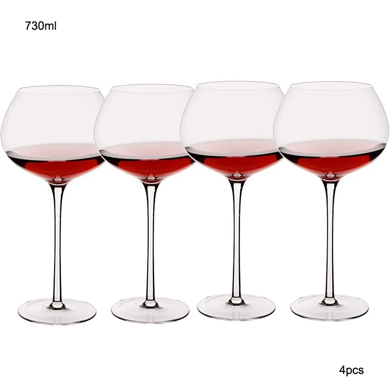 730ml 4pcs Бокал для вина, хрустальный бокал для вина, домашний бокал для напитков, креативный бокал для шампанского, праздничные свадебные принадлежности - Цвет: 730ml 4pcs