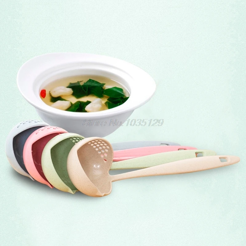 Ложка для супа 2 в 1 Пшеничная солома с длинной ручкой домашняя кухонная каша ковш