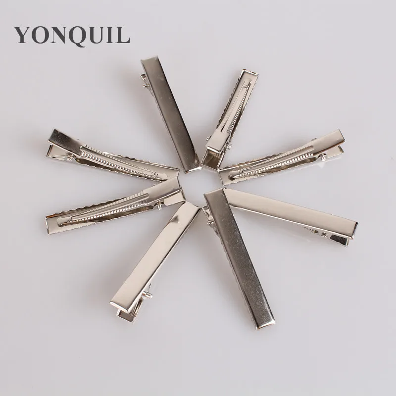 

57Mm 2.5" Silver Tone Hair Clips Single Prong Alligator Clip Teeth Clips Handwork Women DIY Craft Hair Accessory Long 100Pcs/Lot