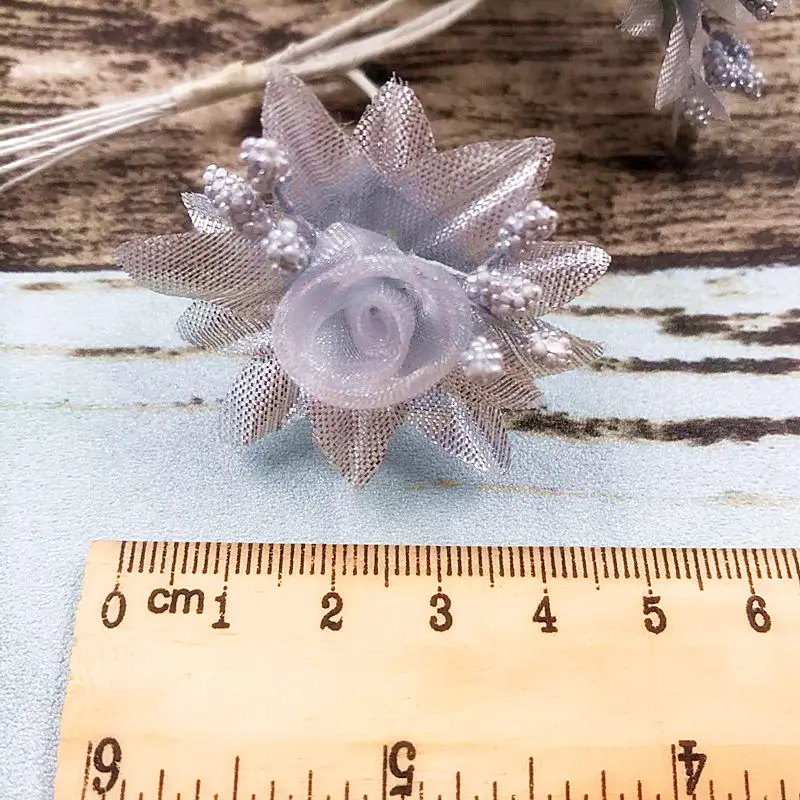 6 шт Золотой Серебряный Блестящий искусственный Шелковый букет цветов для