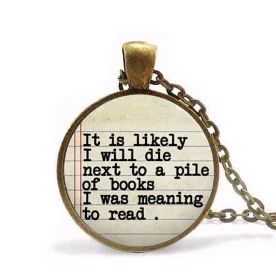 Ожерелье для влюбленных книги в стиле стимпанк с цитатами Очаровательное