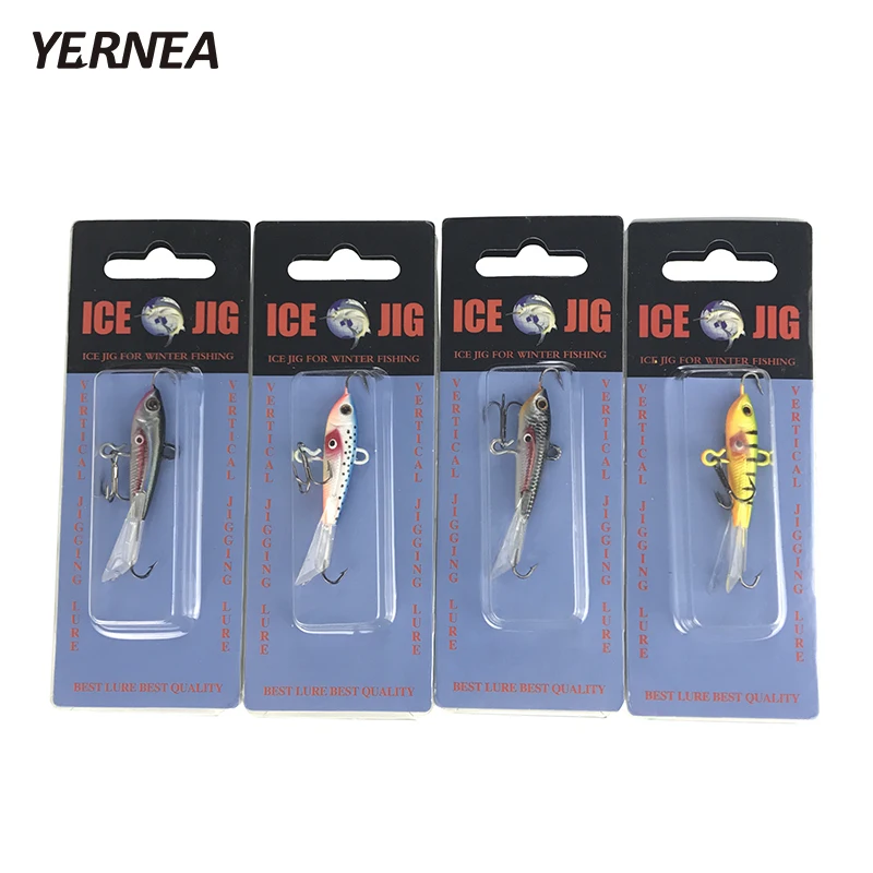 

Yernea 4pcs/lot 6 cm Winter Fishing Lure Ice Jig Bait Carp Fishing hooks Lead Hard Baits Fishing Bait Tackle Lures Ice Carp