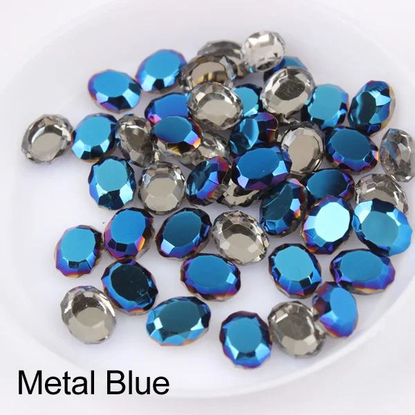 Metal blue Горячая Распродажа волшебное зеркало 6X8 мм/8x10 мм ногтей Стразы 13 видов цветов Необычные хрустальные камни 30/100 шт для 3D нейл-арта украшения - Цвет: Metal blue