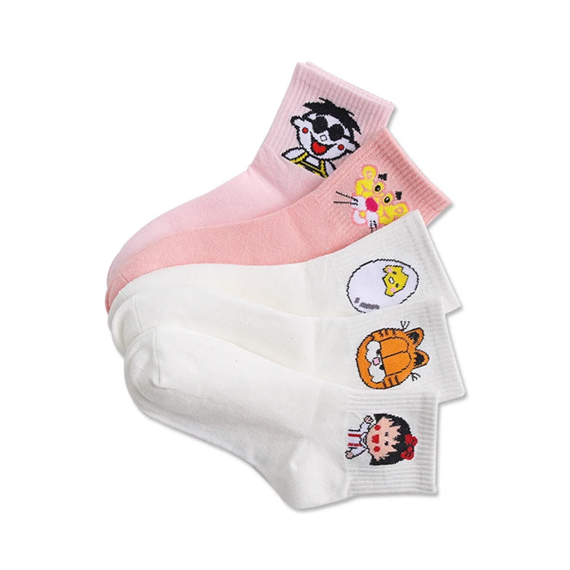 Fashion Cartoon Character Cute Short Socks Funny Harajuku Women Animals Pattern Casual For Female Winter | Женская одежда