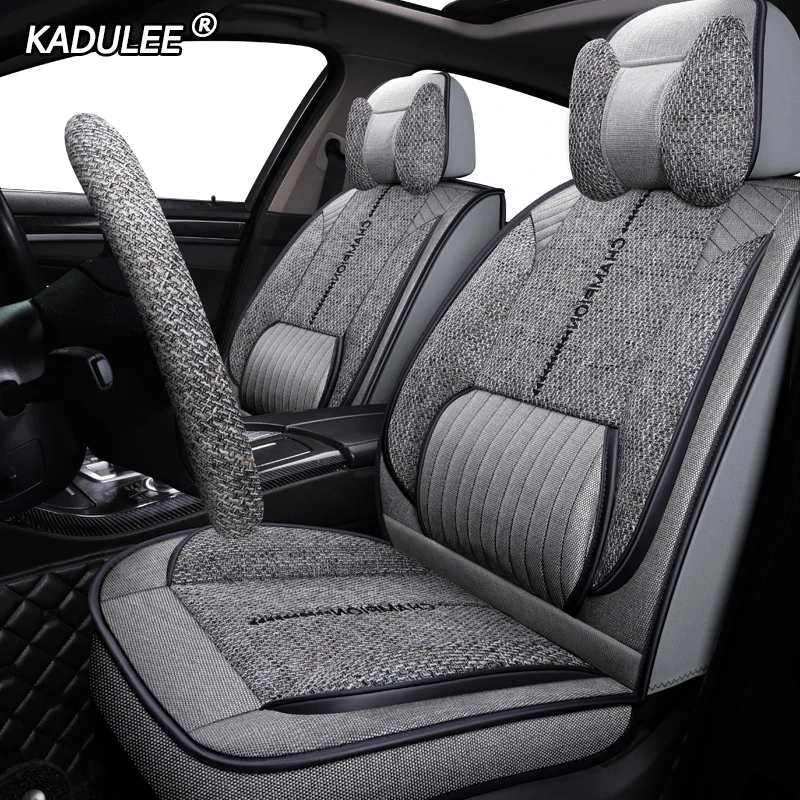 KADULEE льняные автомобильные чехлы для nissan patrol y61 primera p12 fiat tipo volvo xc40 cx50 xc60 для citroen berlingo автокресла