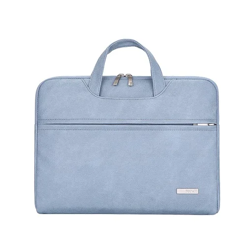 Из искусственной кожи сумка для ноутбука 15,6 дюймов для Macbook Air 13 сумка для ноутбука 13,3 рукав для ноутбука 14 дюймов для Macbook Pro 15 - Цвет: Небесно-голубой