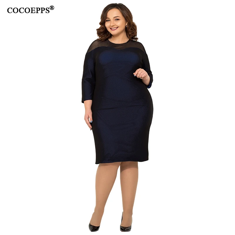 COCOEPPS 5XL 6XL женское Сетчатое платье большого размера плюс сексуальные вечерние винтажные платья элегантные женские бандажные туники большого размера Vestidos