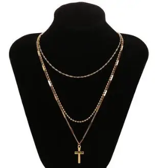 GTQ винтажный крест-кулон ожерелье для женщин ювелирные изделия Boho серебряный