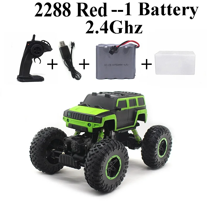 Green-Set-1 Новое поступление Rock Crawler 1:14 4WD RC автомобиль машины на пульте дистанционного управления радио управление автомобиль 4x4 привод внедорожный автомобиль освещенный светильник 2288 - Цвет: Green-Set-1