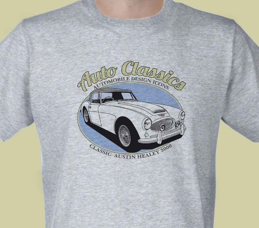 Бренд Для мужчин футболка мода лето список авто Classics-классический Austin Healey 3000