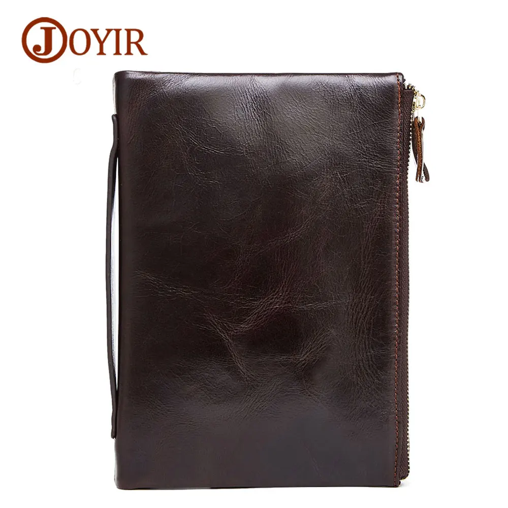 Joyir Brand Soft Cow Genuine Leather Men Clutch Bags Large Capacity Wallets Purse Long Strap Envelope Wristlet Carteras 2049 |