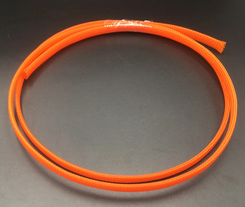 orange 8 мм черный красный белый серебристый высокой плотности сетчатый предохранитель RC автомобиль расширяемый нейлон змеиная оплетка ПЭТ Защитная оболочка провода кабель рукав - Цвет: orange