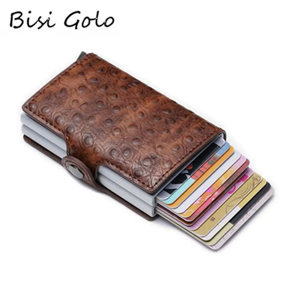 BISI GORO 2020 rfid кошелек визитница для кредитных карт модный мужской и женский из