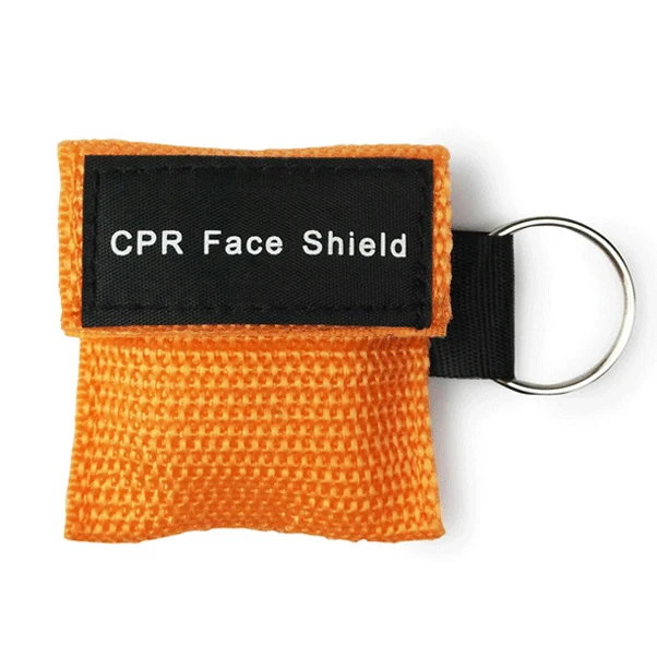 Оранжевый Реаниматор CPR, брелок для экстренной помощи, защита для лица, первая помощь, тренировка, дыхательная спасательная маска для средств по уходу за здоровьем, 8 цветов - Цвет: Оранжевый