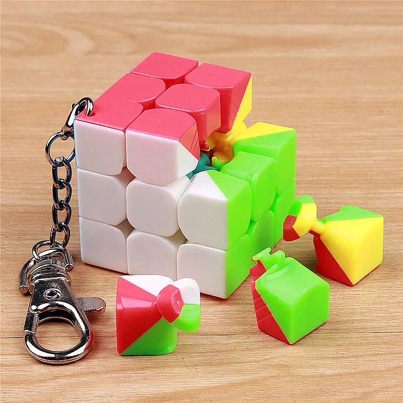Мини Moyu 3x3x3 mofangjiaoshi магический скоростной куб брелок без наклеек 35 мм головоломка