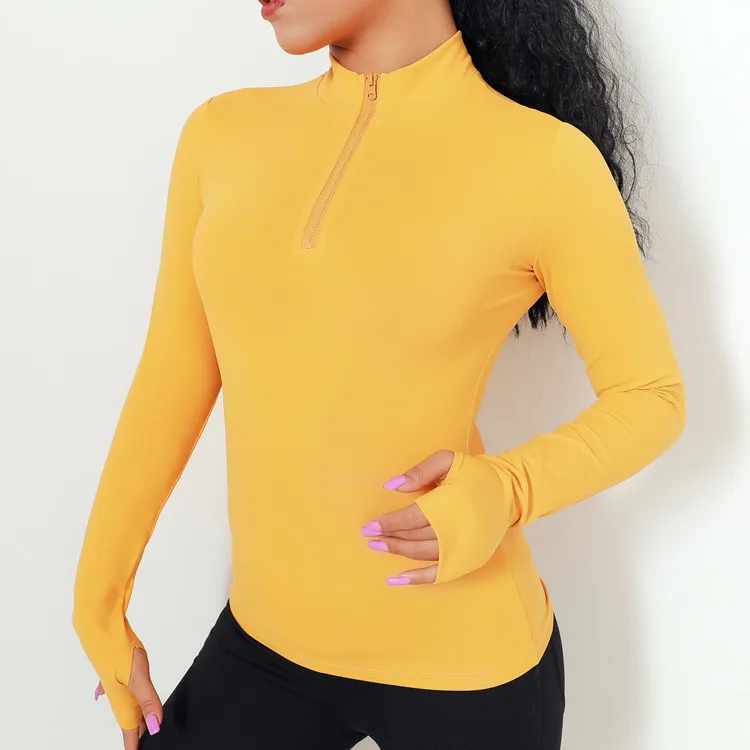 

Breathable Sportswear Women T Shirt Sport Suit Yoga Top Quick-Dry Running Shirt Gym Clothes Sport Shirt Half zip sports Jacket