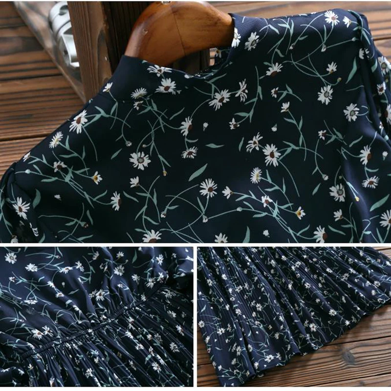 Женское платье с цветочным принтом шифоновое Повседневное длинным рукавом и