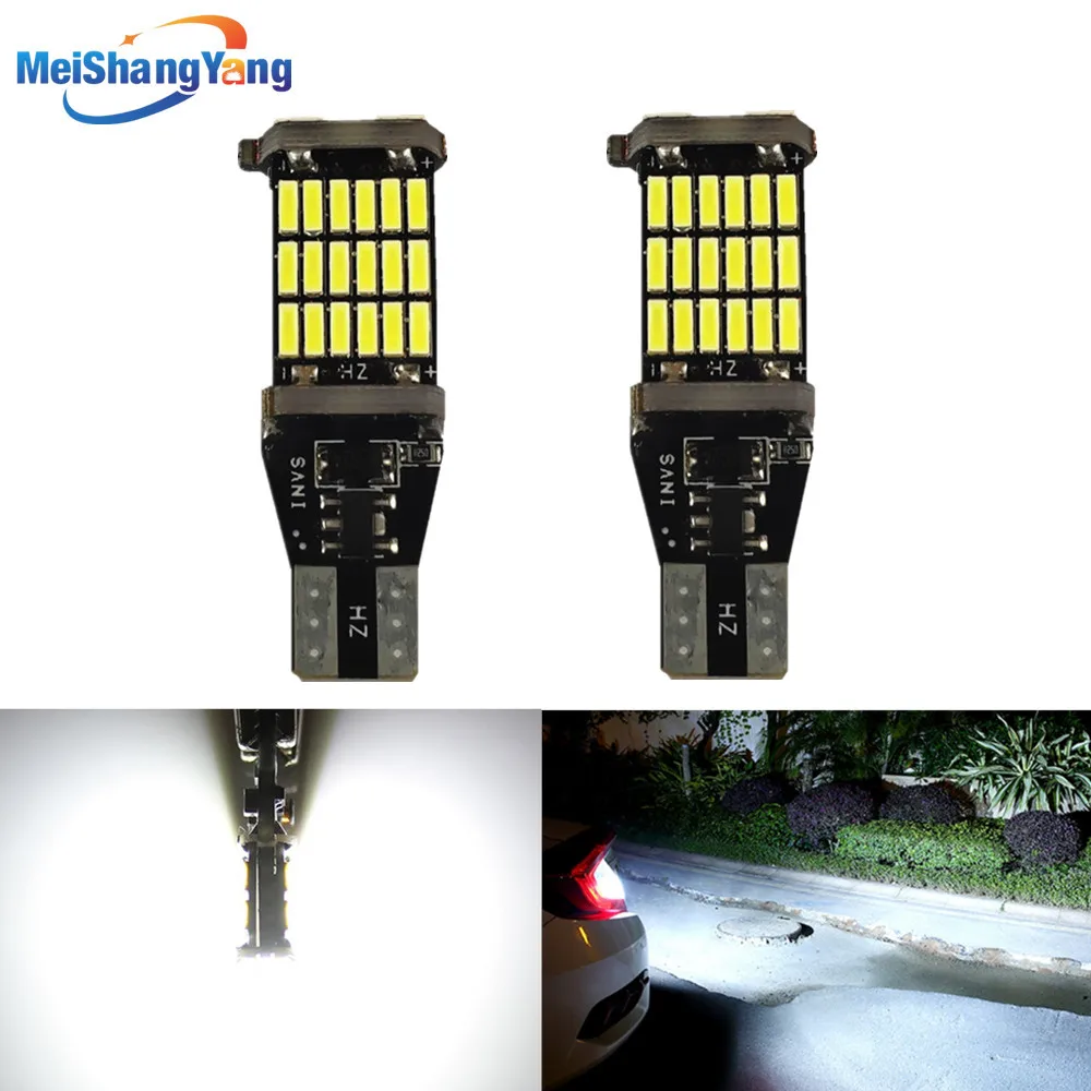 

T15 W16W LED Reverse Light Bulbs 920 921 912 Canbus 4014 45SMD Highlight LED Canbus Error Backup Parking Light Lamp Bulbs DC12V